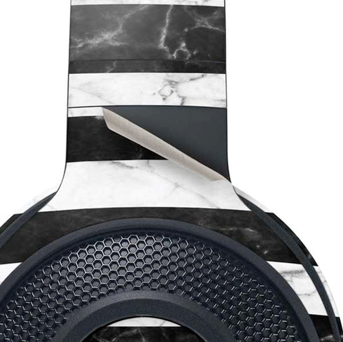 Black and White Striped Marble Razer Kraken X Skin
